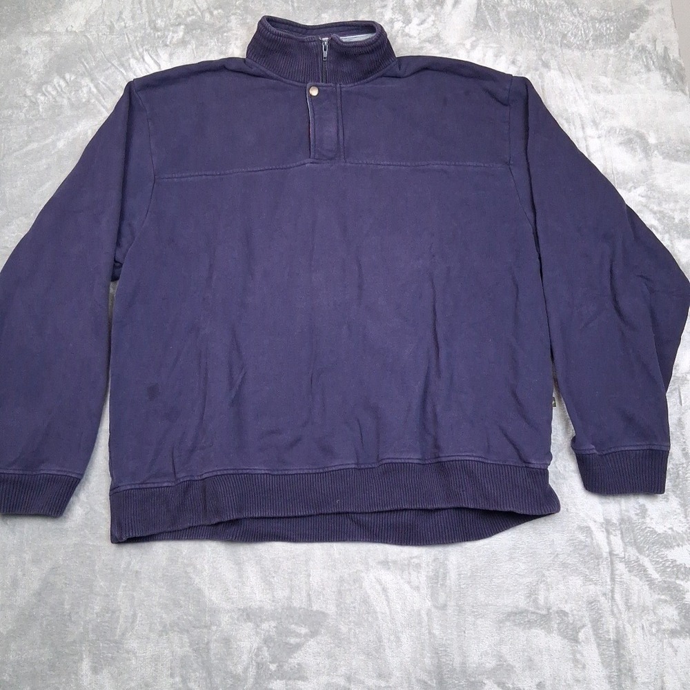 Mens Orvis XXL 1/4 Zip Pullover Navy Blue Vtg‎ Y2K Signature Collection Sweater